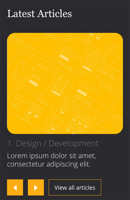 Three Column Img & Text Page Builder Module Mobile View.