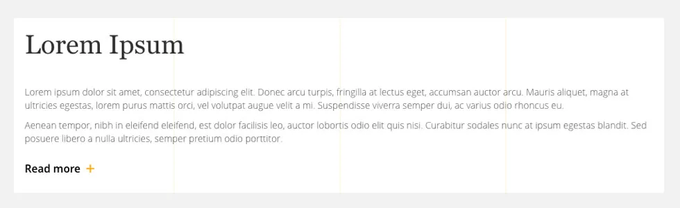 Read More / Less Page Builder Module in closed state.