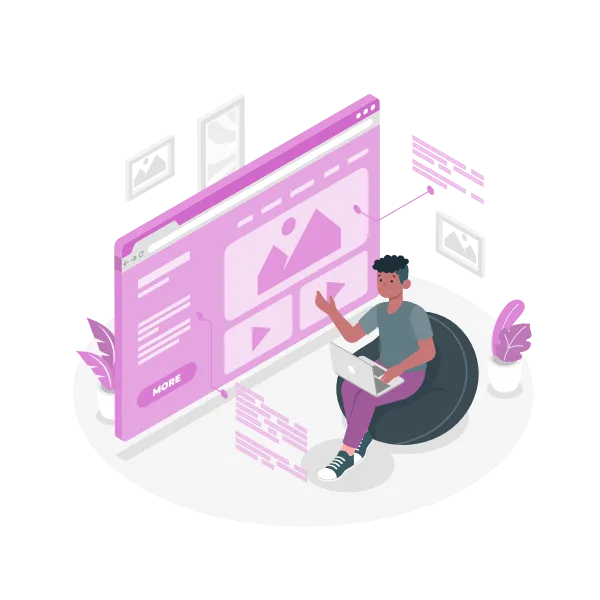 Web designer in progress creating a design for a website.