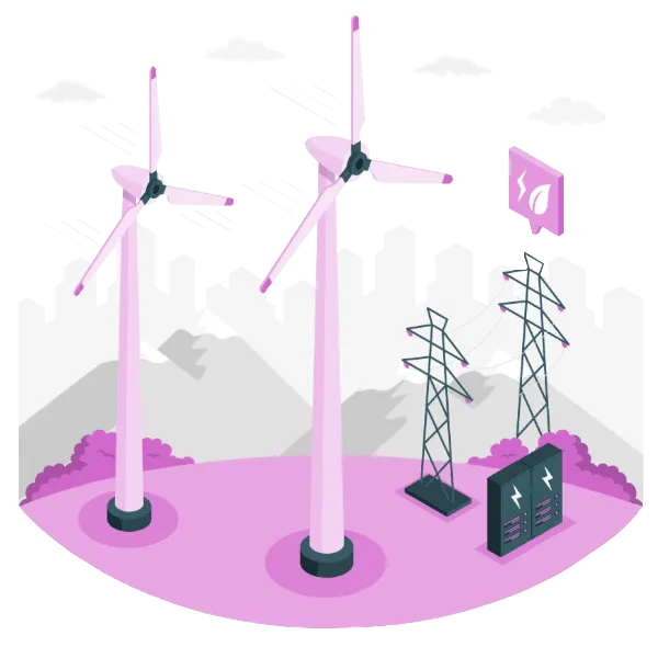 Image of a landscape with a wind farm.